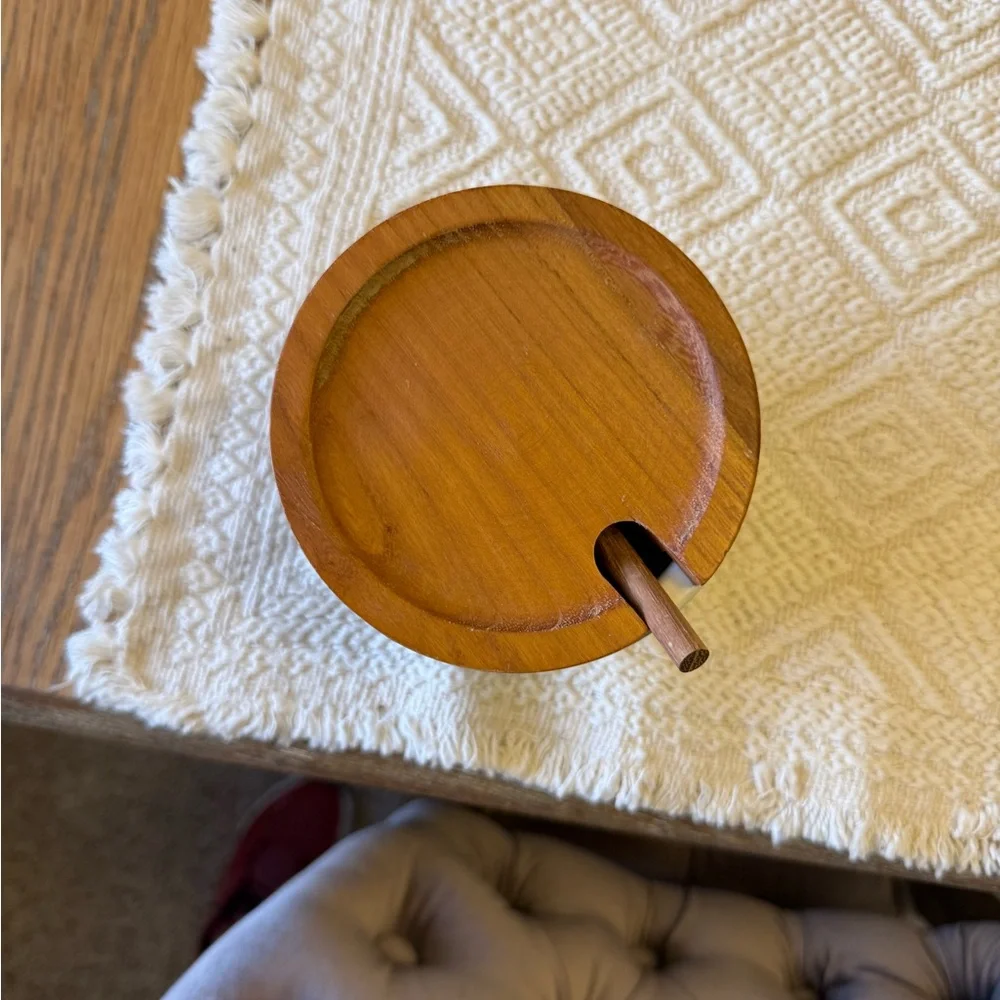 Hearth and Hand Ceramic Honey Jar with Wooden Lid - Picture 3 of 6